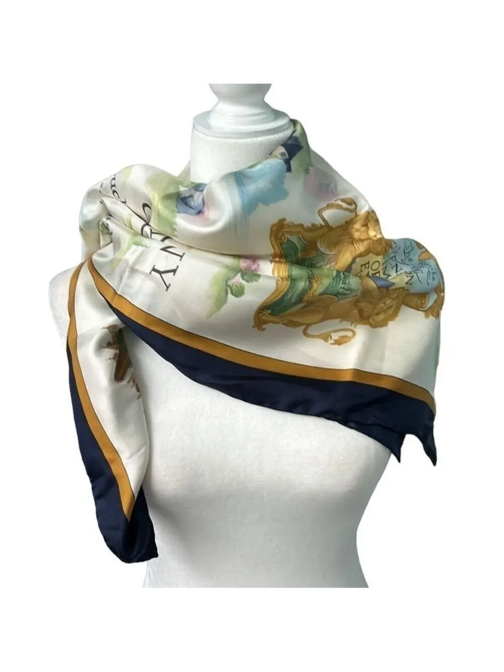 Vintage Venice Simplon Orient Express Silk Scarf Journey Pattern